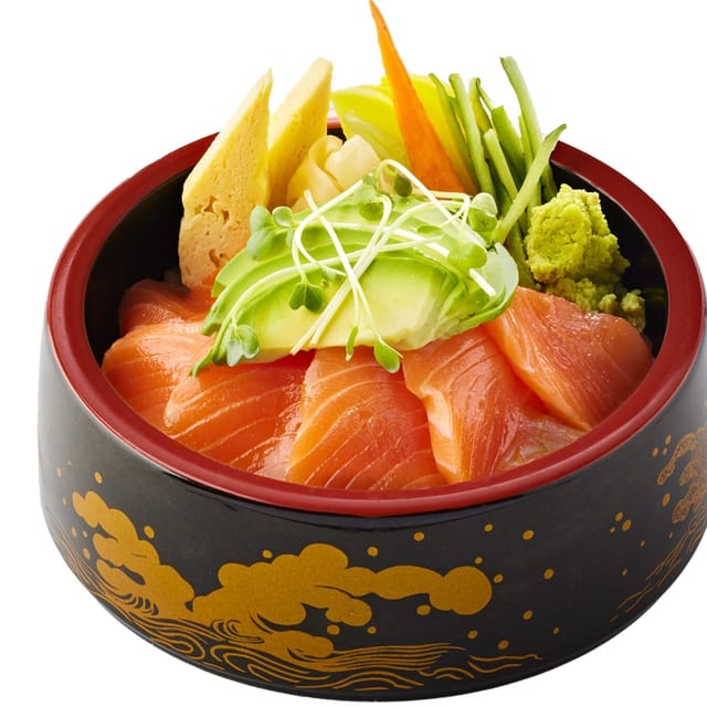 Salmon Avocado Rice Bowl.